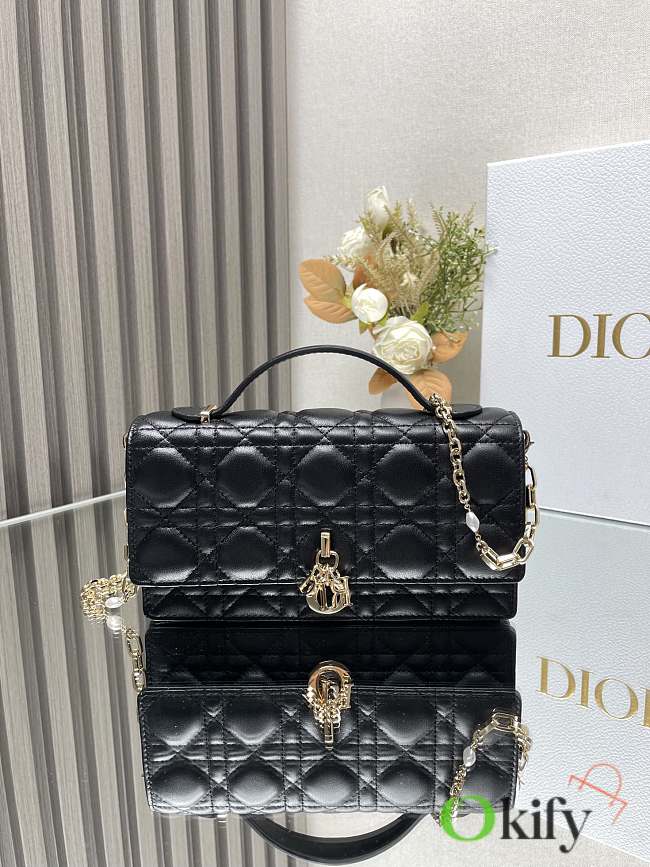 Okify Miss Dior Mini Bag Black Cannage Lambskin - 1
