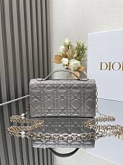 Okify Miss Dior Mini Bag Gray Cannage Lambskin - 5