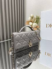 Okify Miss Dior Mini Bag Gray Cannage Lambskin - 2