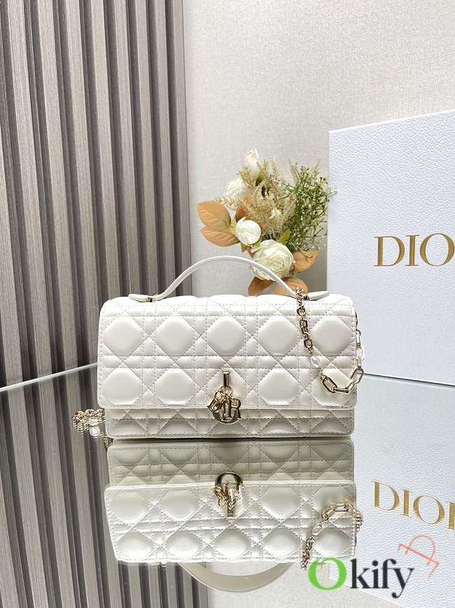 Okify Miss Dior Mini Bag White Cannage Lambskin - 1