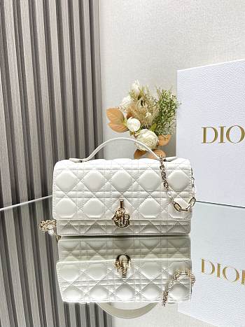 Okify Miss Dior Mini Bag White Cannage Lambskin
