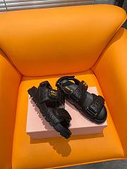 Okify Miu Miu Sporty Matelassé Nappa Leather Sandals Black - 6