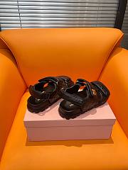 Okify Miu Miu Sporty Matelassé Nappa Leather Sandals Black - 2