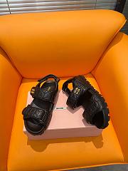 Okify Miu Miu Sporty Matelassé Nappa Leather Sandals Black - 4