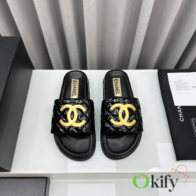 Okify Okify Chanel Slides Black 14802 - 1
