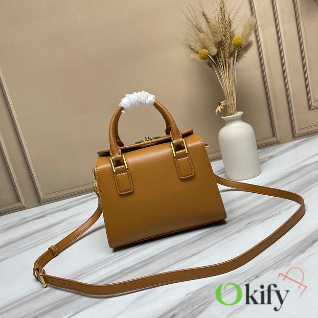 Okify Dior Small Boston Bag Brown Box Calfskin - 1