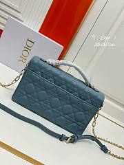 Okify Miss Dior Top Handle Bag Blue Cannage Lambskin 24cm - 4