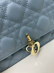 Okify Miss Dior Top Handle Bag Blue Cannage Lambskin 24cm - 3