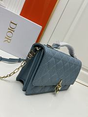 Okify Miss Dior Top Handle Bag Blue Cannage Lambskin 24cm - 2