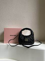 Okify Miu Miu Black Wander Matelassé Nappa Leather Hobo Bag - 1