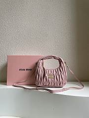 Okify Miu Miu Light Pink Wander Matelassé Nappa Leather Hobo Bag - 1