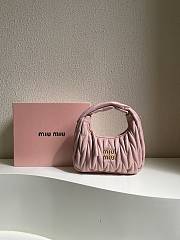 Okify Miu Miu Light Pink Wander Matelassé Nappa Leather Hobo Bag - 3