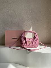 Okify Miu Miu Pink Wander Matelassé Nappa Leather Hobo Bag - 1