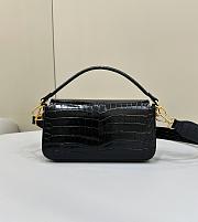 Okify Fendi Baguette Black Crocodile Leather Bag - 2