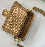Okify Fendi Baguette Sand And Brown Interlaced Leather Bag - 5