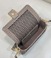 Okify Fendi Baguette Black And Gray Interlaced Leather Bag - 4