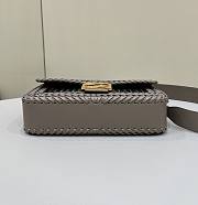Okify Fendi Baguette Black And Gray Interlaced Leather Bag - 6