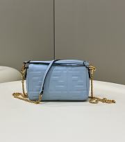 Okify Fendi Baguette Mini Light Blue Leather Bag - 2