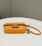 Okify Fendi Baguette Mini Orange Leather Bag - 3