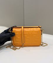 Okify Fendi Baguette Mini Orange Leather Bag - 5