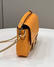 Okify Fendi Baguette Mini Orange Leather Bag - 6