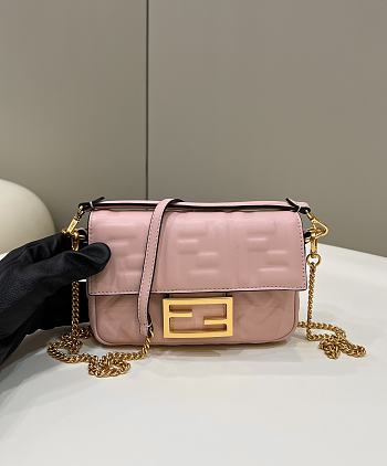 Okify Fendi Baguette Mini Light Pink Leather Bag