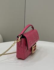 Okify Fendi Baguette Mini Pink Leather Bag - 4