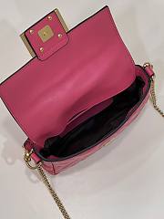 Okify Fendi Baguette Mini Pink Leather Bag - 2