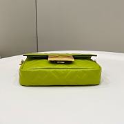 Okify Fendi Baguette Mini Neon Green Leather Bag - 6