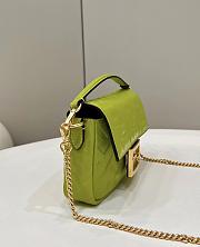 Okify Fendi Baguette Mini Neon Green Leather Bag - 5