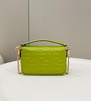 Okify Fendi Baguette Mini Neon Green Leather Bag - 4