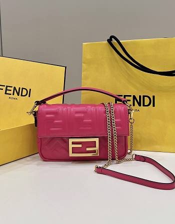 Okify Fendi Baguette Mini Pink Leather Bag