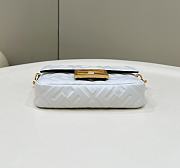 Okify Fendi Baguette Mini White Leather Bag - 4