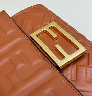Okify Fendi Baguette Mini Brown Leather Bag - 3