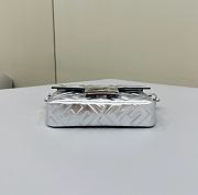 Okify Fendi Baguette Mini Silver Leather Bag - 6