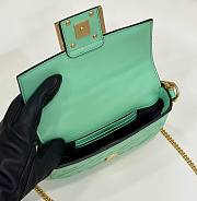 Okify Fendi Baguette Mini Green Leather Bag - 5