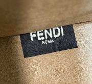 Okify Fendi Sunshine Small Brown Leather Shopper With Raised Textured FF Motif - 3