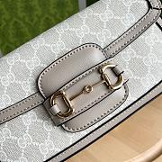 Okify Gucci Horsebit 1955 Small Shoulder Bag Beige White GG Supreme Canvas 735178 - 2