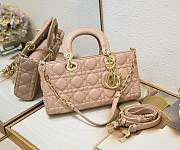 Okify Dior Medium Lady D-Joy Bag Pink Cannage Lambskin - 1