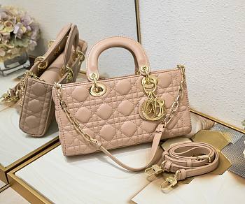 Okify Dior Medium Lady D-Joy Bag Pink Cannage Lambskin