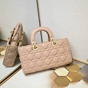 Okify Dior Medium Lady D-Joy Bag Pink Cannage Lambskin - 4