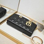 Okify Dior Medium Lady D-Joy Bag Black Cannage Lambskin - 5