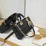 Okify Dior Medium Lady D-Joy Bag Black Cannage Lambskin - 4