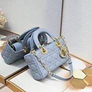Okify Dior Small Lady D-Joy Bag Blue Cannage Lambskin - 2