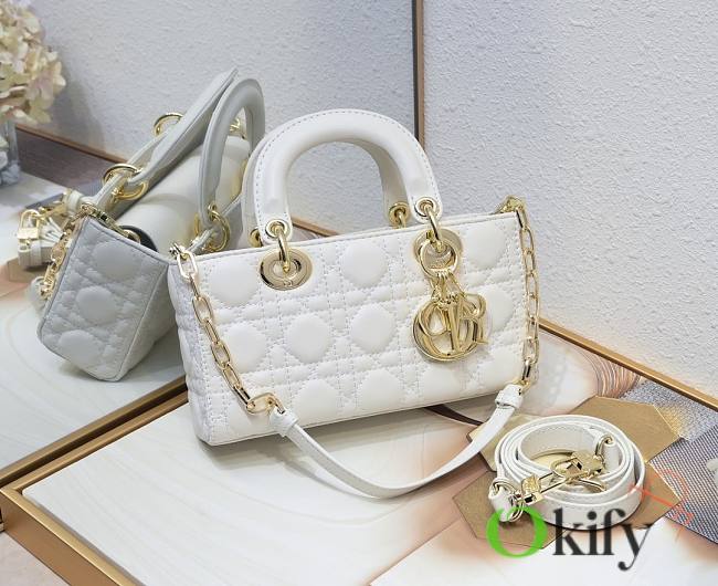 Okify Dior Small Lady D-Joy Bag White Cannage Lambskin - 1