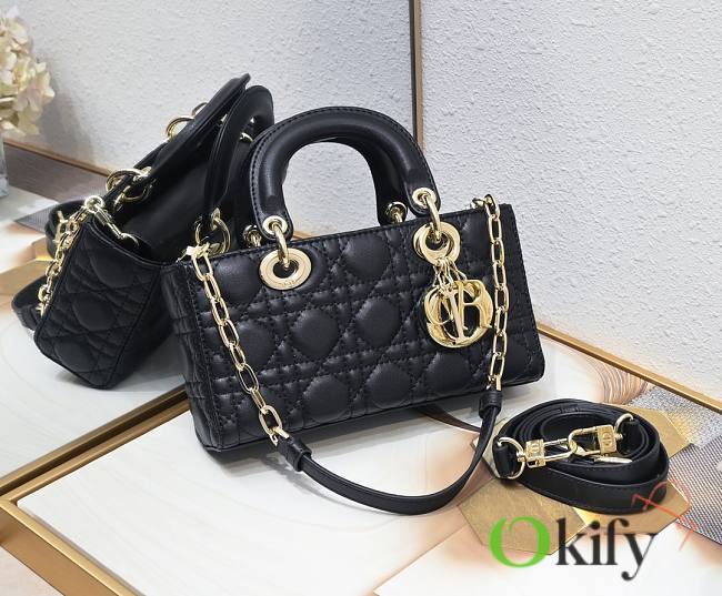 Okify Dior Small Lady D-Joy Bag Black Cannage Lambskin - 1