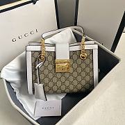 Okify Gucci Padlock Small GG Supreme Canvas With White Leather  - 1