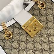 Okify Gucci Padlock Small GG Supreme Canvas With White Leather  - 3