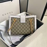 Okify Gucci Padlock Small GG Supreme Canvas With White Leather  - 2