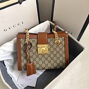 Okify Gucci Padlock Small GG Supreme Canvas With Brown Leather - 1